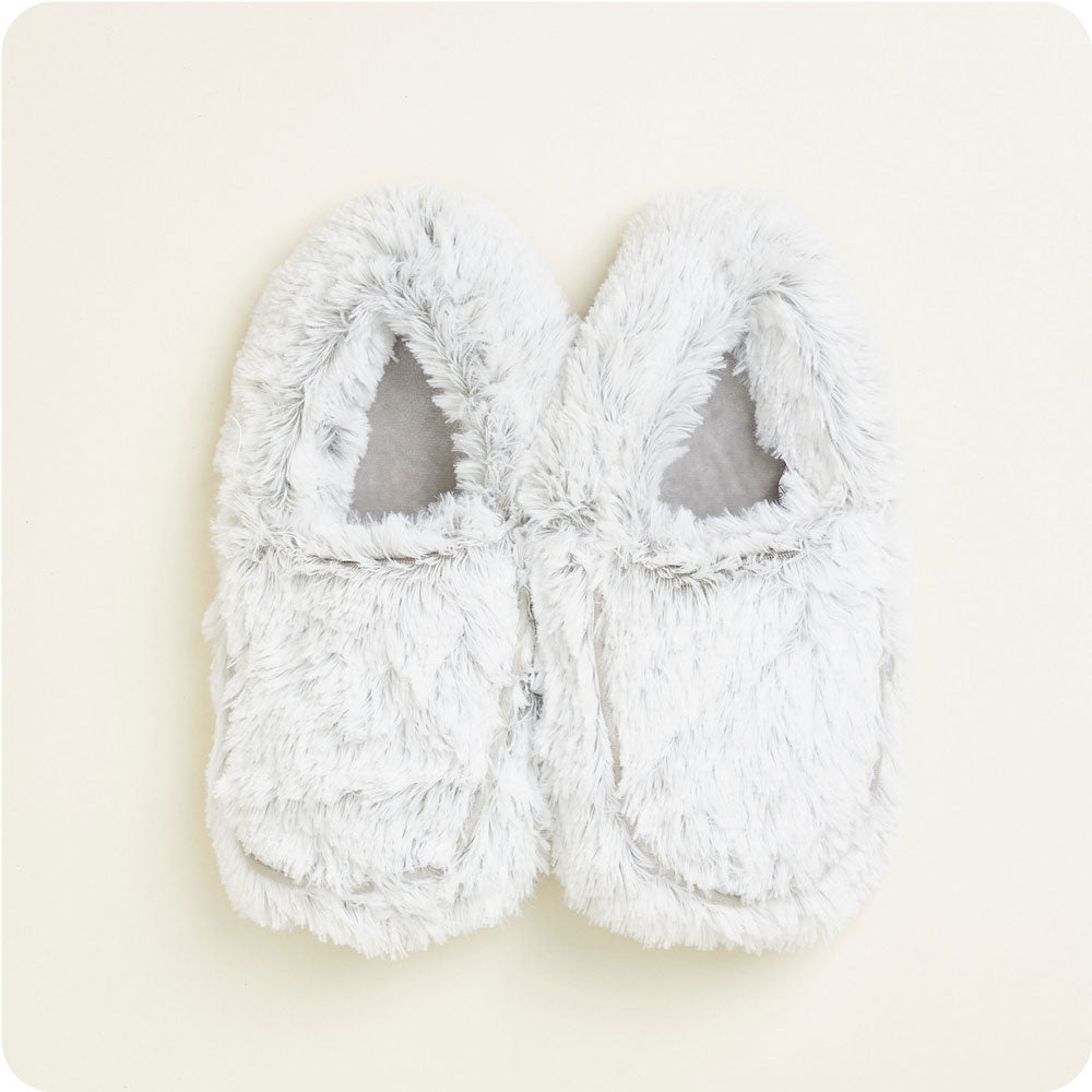 Image 94: Microwavable Marshmallow Gray Warmies Slippers - Warmies USA