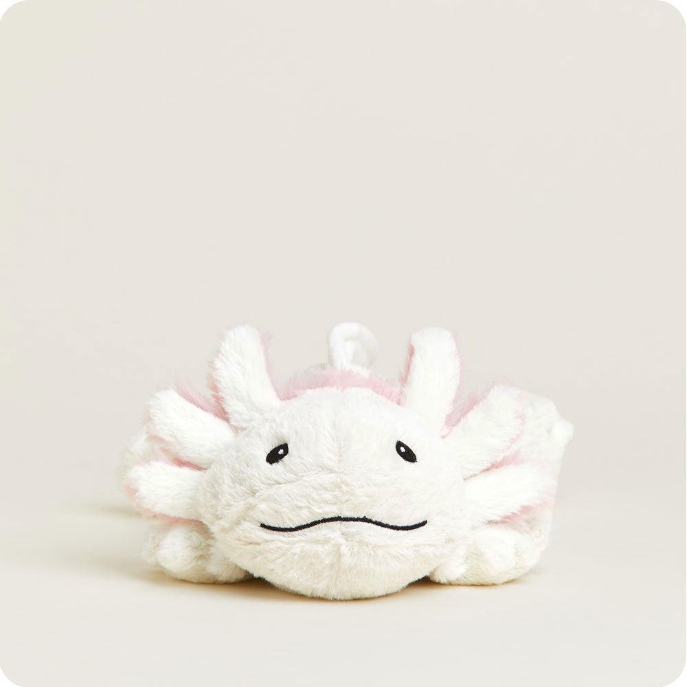 Image 101: Soothing Microwaveable White and Pink Huggable Axolotl
