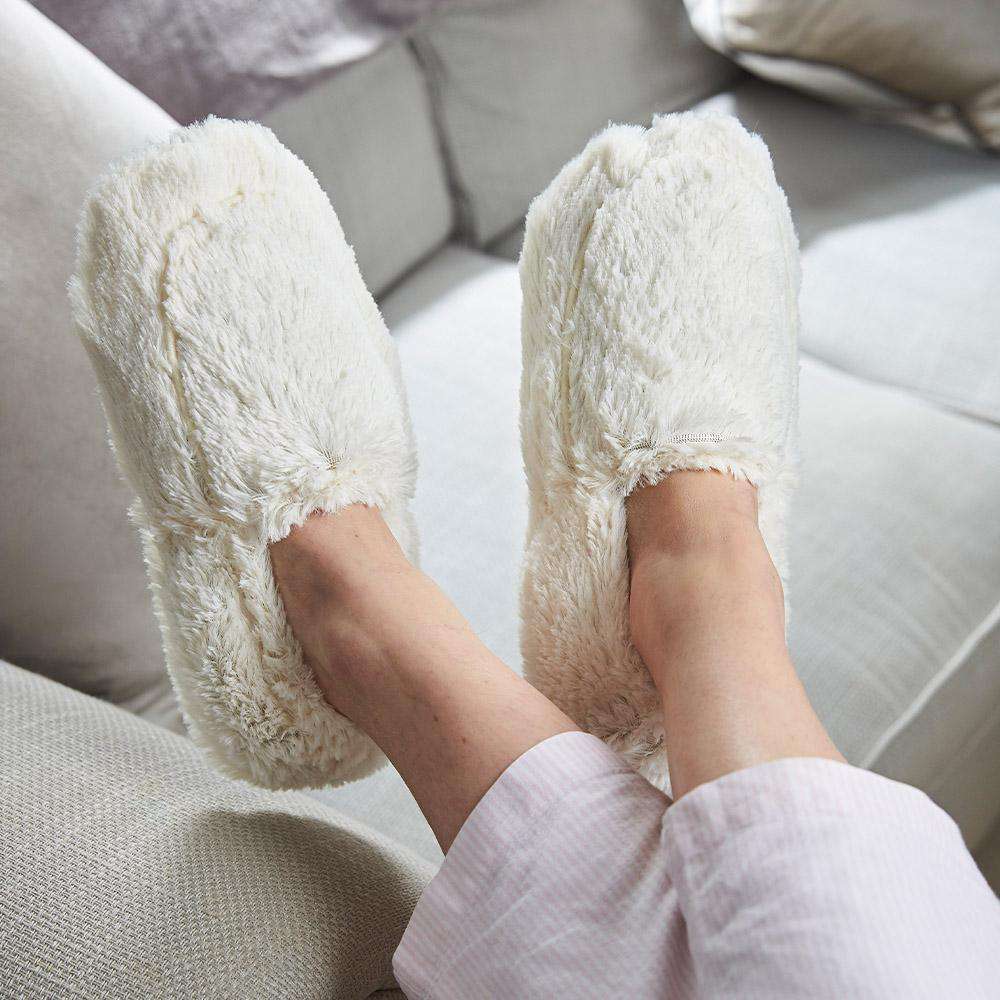 Image 93: Cream Warmies Slippers: Pamper your feet with microwavable bliss.