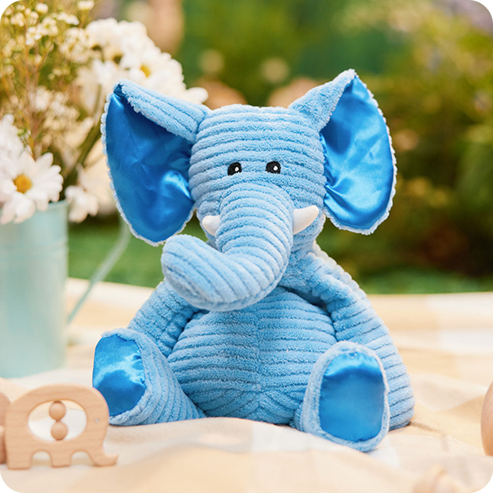 Image 101: my first warmies elephant on picnic blanket