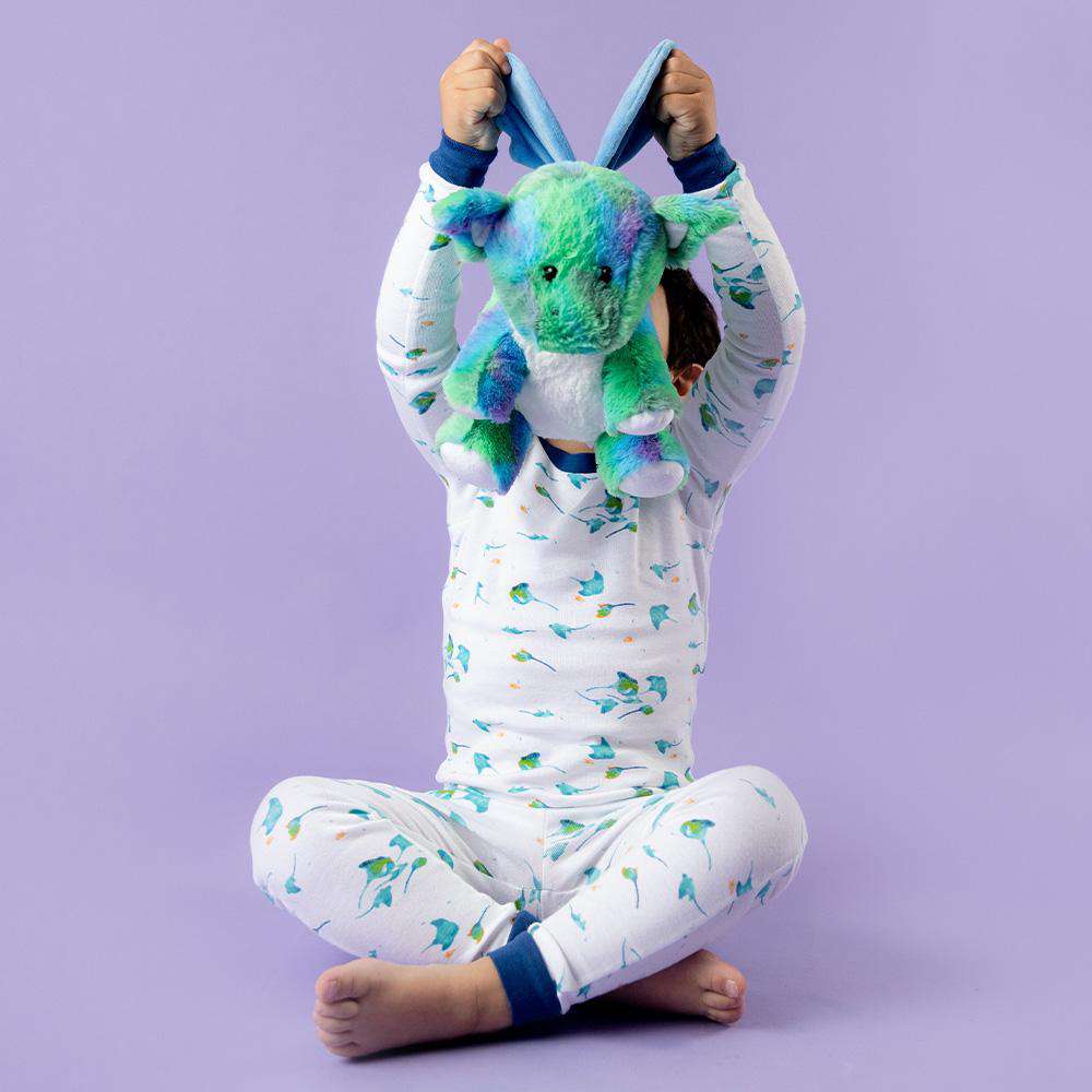 Image 103: Little boy holding Microwavable Baby Dragon Warmies - Warmies USA