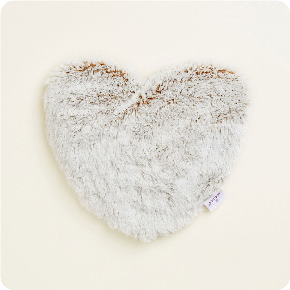 Image 83: Microwavable Marshmallow Brown Warmies Heart Heat Pad - Warmies USA