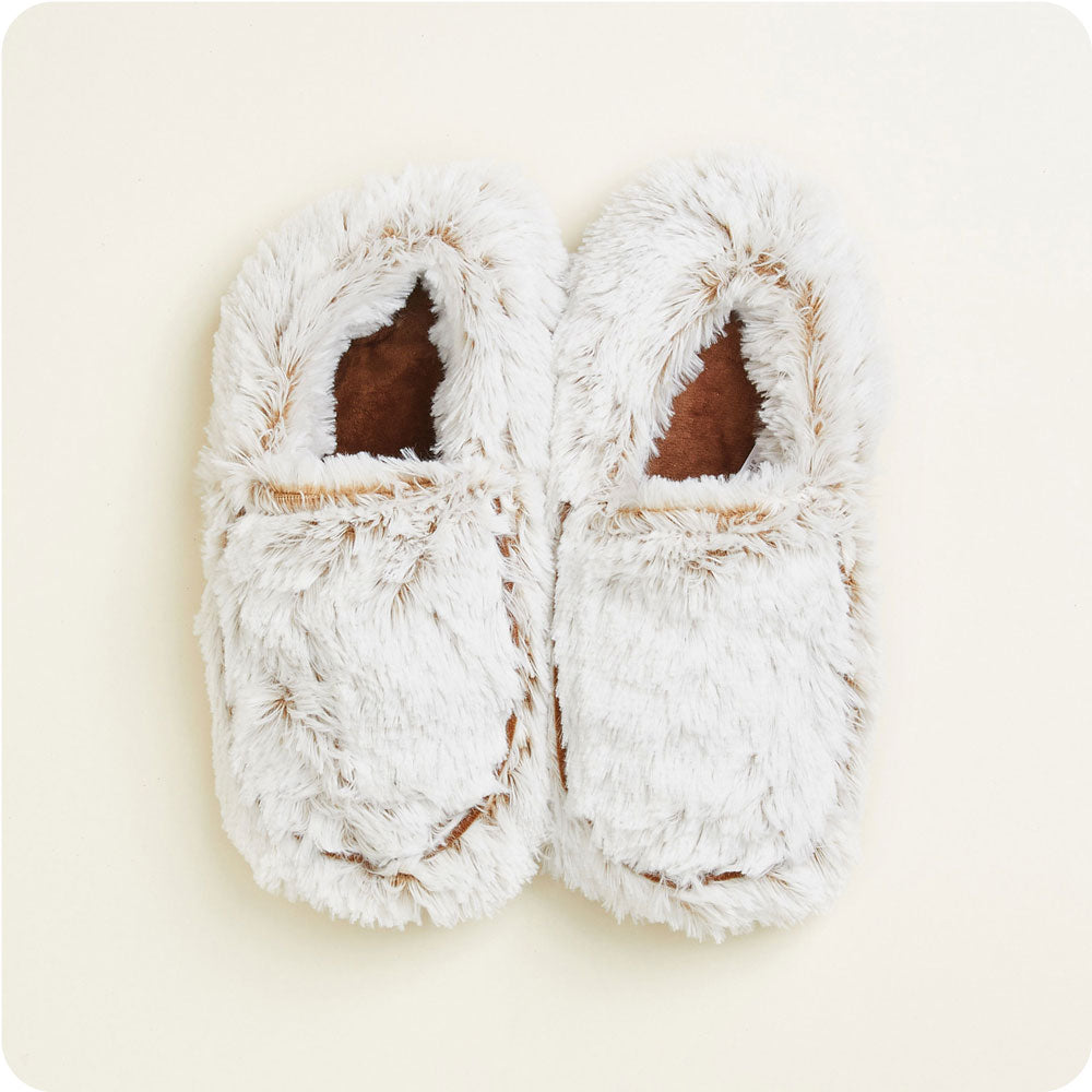 Image 91: Microwavable Marshmallow Brown Warmies Slippers - Warmies USA