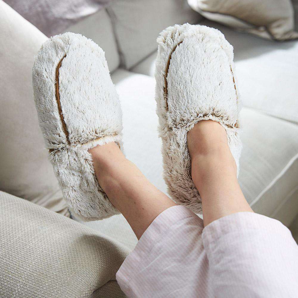 Image 92: Warmies USA: Brown Marshmallow Microwavable Slippers