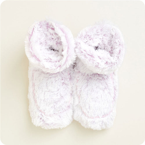 Image 91: Microwavable Marshmallow Lavender Warmies Boots - Warmies USA