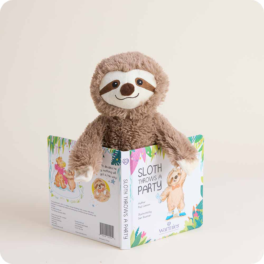 Image 88: Microwavable Sloth Throws a Party Book - Warmies USA