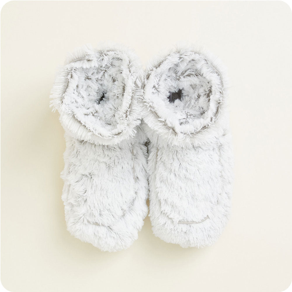 Image 96: Microwavable Marshmallow Gray Warmies Boots - Warmies USA