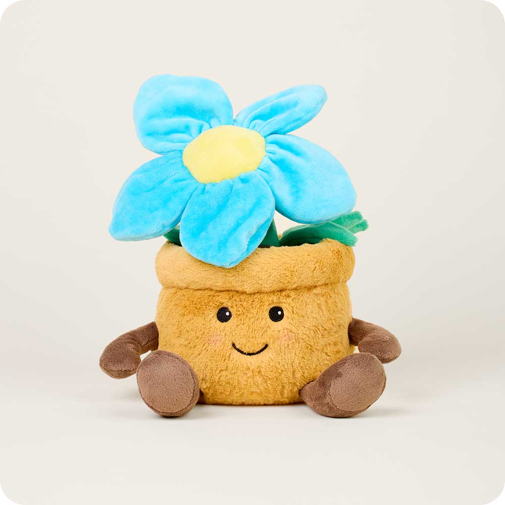 Image 99: Microwavable Blue Flower Pot Stuffed Animal Warmies