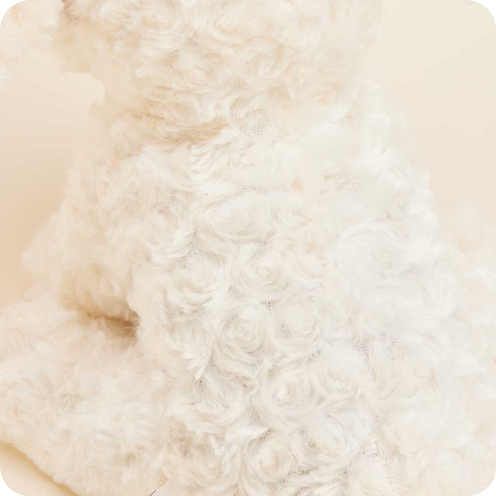 Image 99: Microwavable White Gray Curly Dog Warmies - Warmies USA