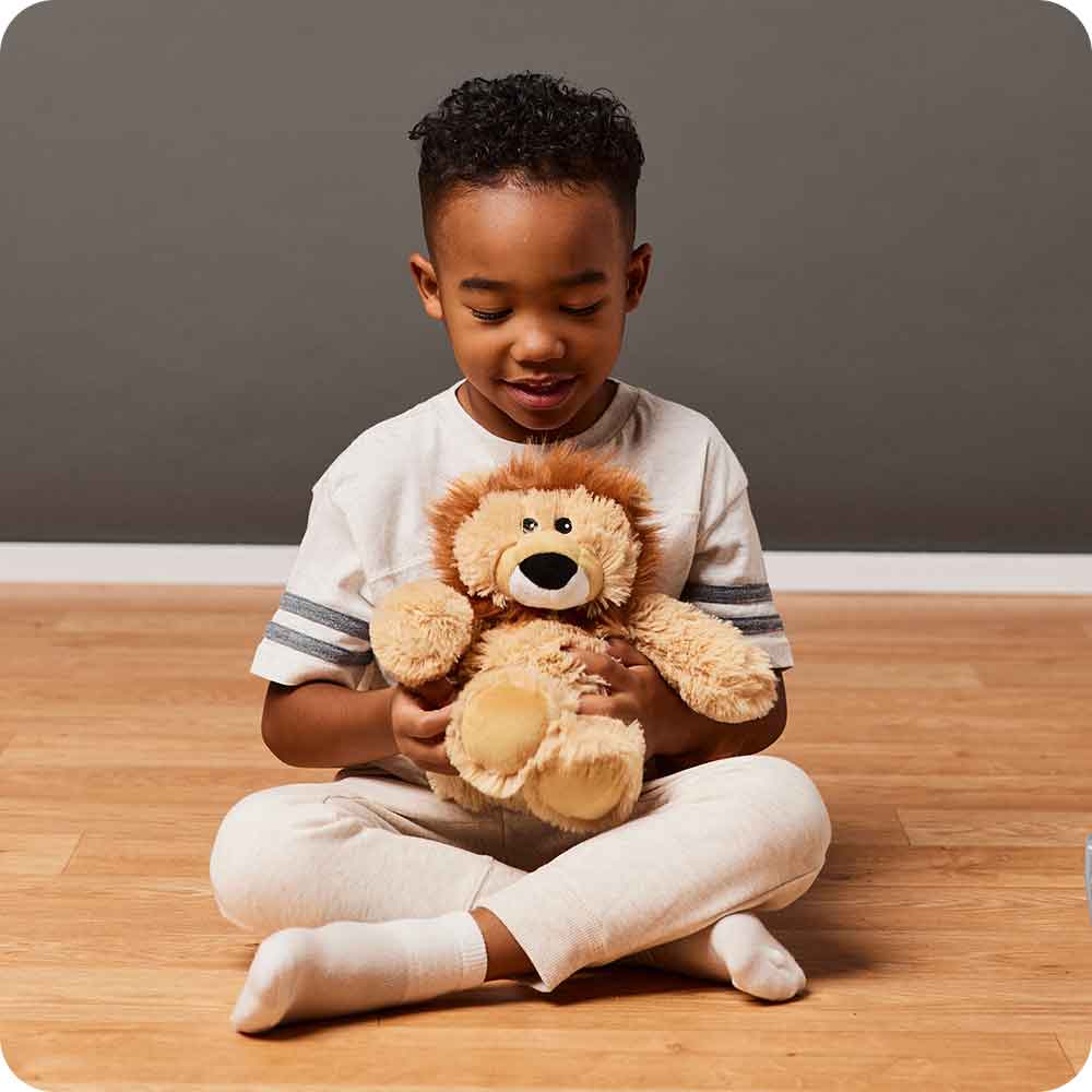 Image 101: Cute Weighted Lavender Scented Lion Stuffed Animal Heating Pad Warmies