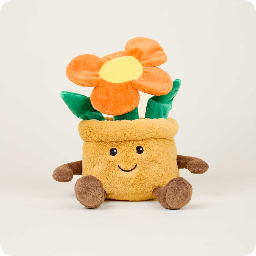 Image 99: Microwavable Orange Flower Pot Stuffed Animal Warmies