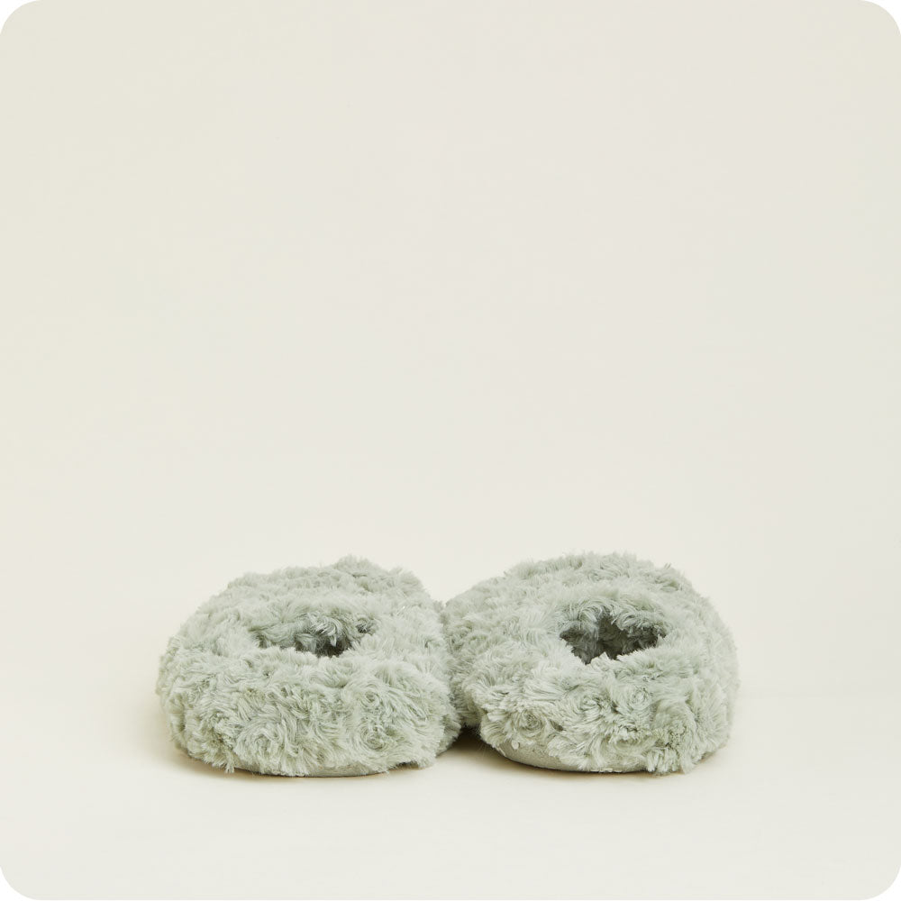 Image 100: Curl up in Style: Sage Green Warmies Slippers