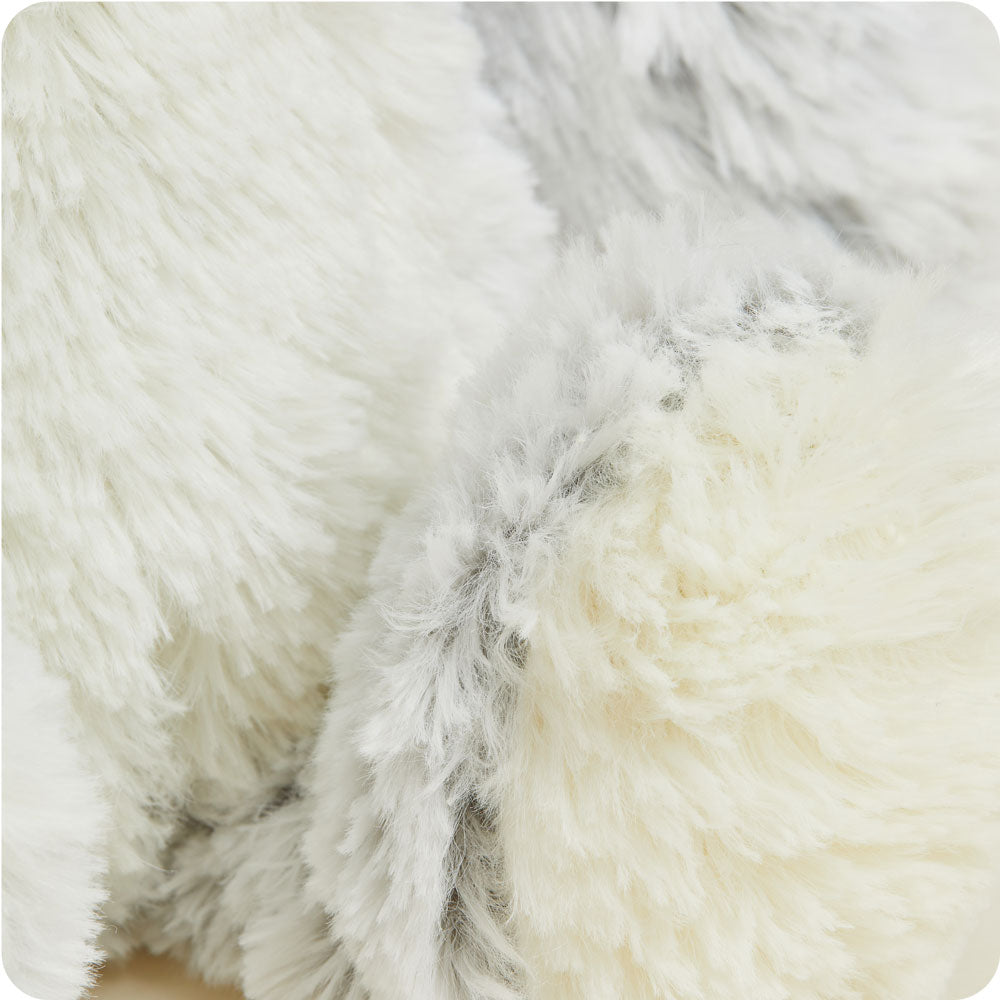 Image 101: Soft Warm Weighted Gray Marshmallow Bear Plush Warmies