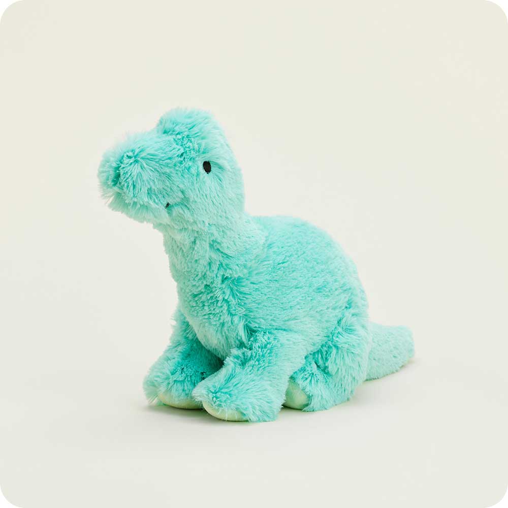 Image 93: Microwavable Teal Long Neck Dinosaur Stuffed Animal Warmies