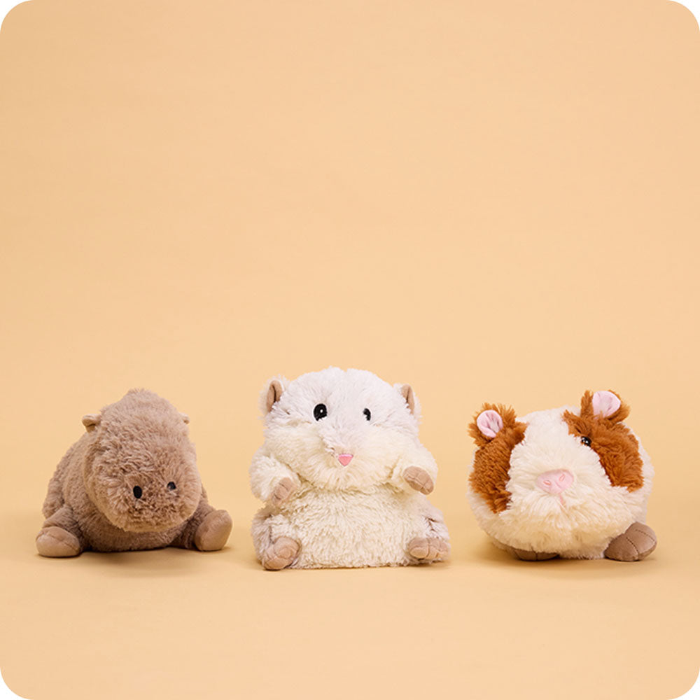 Image 97: capybara, opossum, and guinea pig stuffed animal warmies