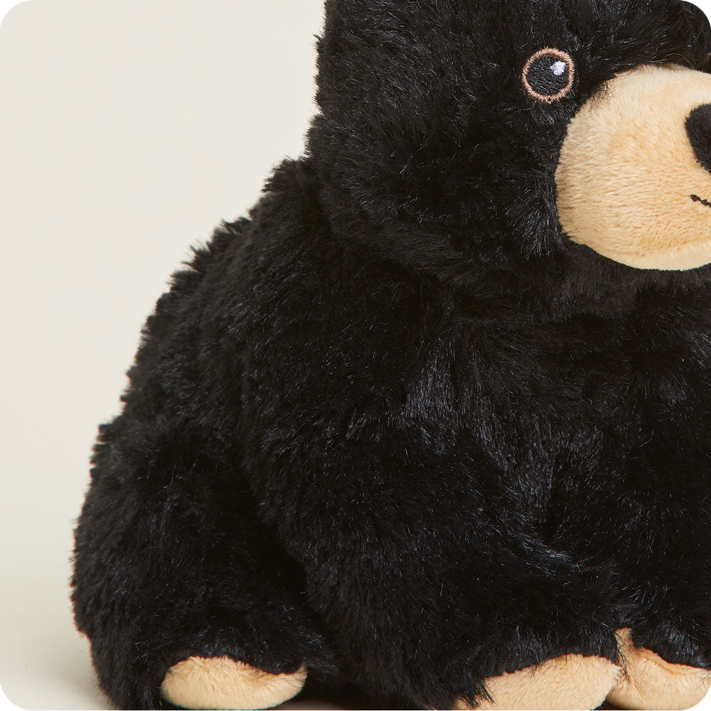 Image 101: Soft Warm Weighted Black Bear Plush Warmies Junior