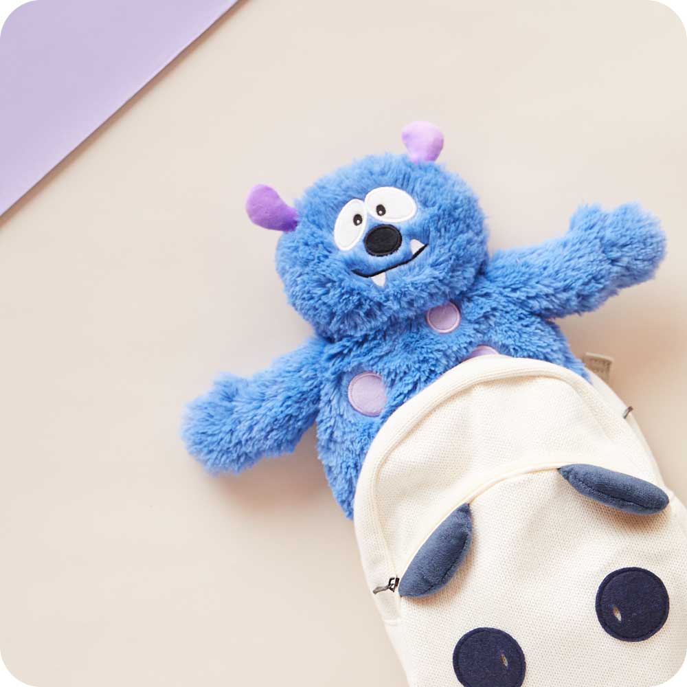 Image 103: Cute Weighted Lavender Scented Blue Monster Stuffed Animal Heating Pad Warmies