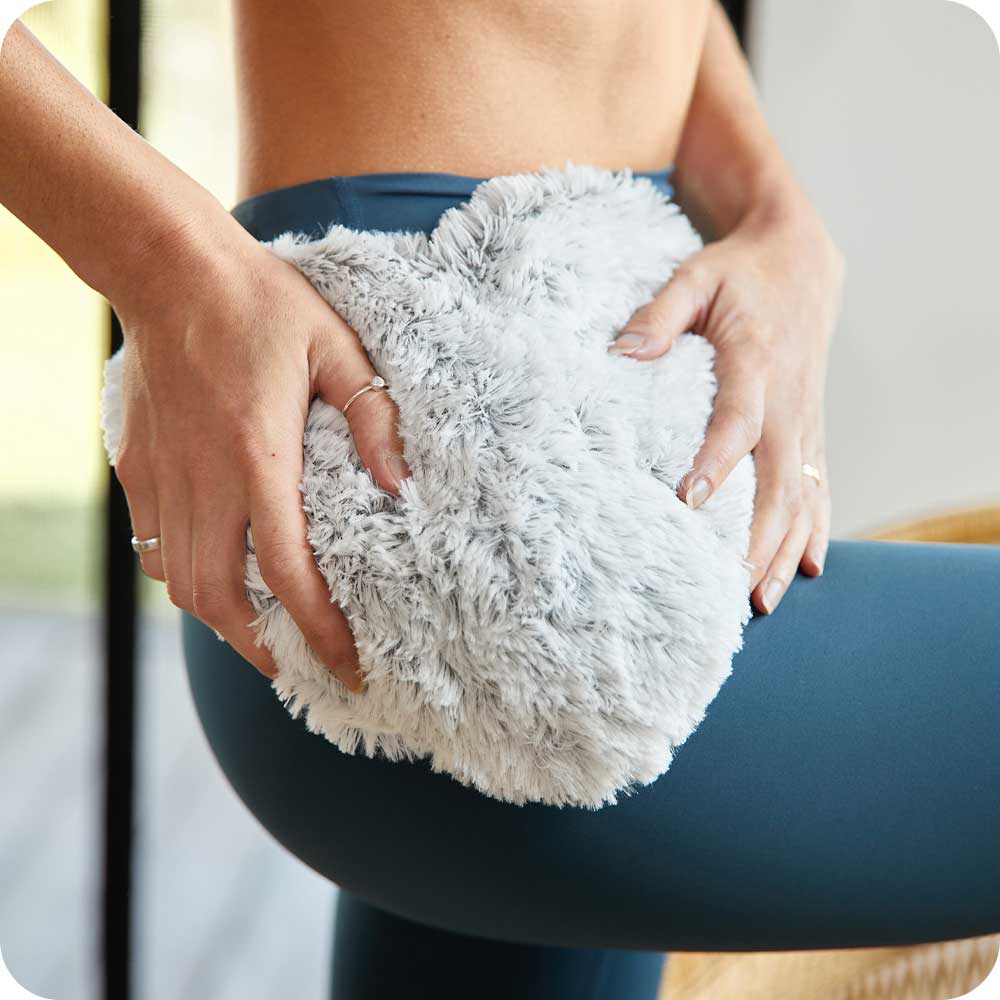 Image 88: Marshmallow Gray Warmies Heart Heat Pad for Comfort