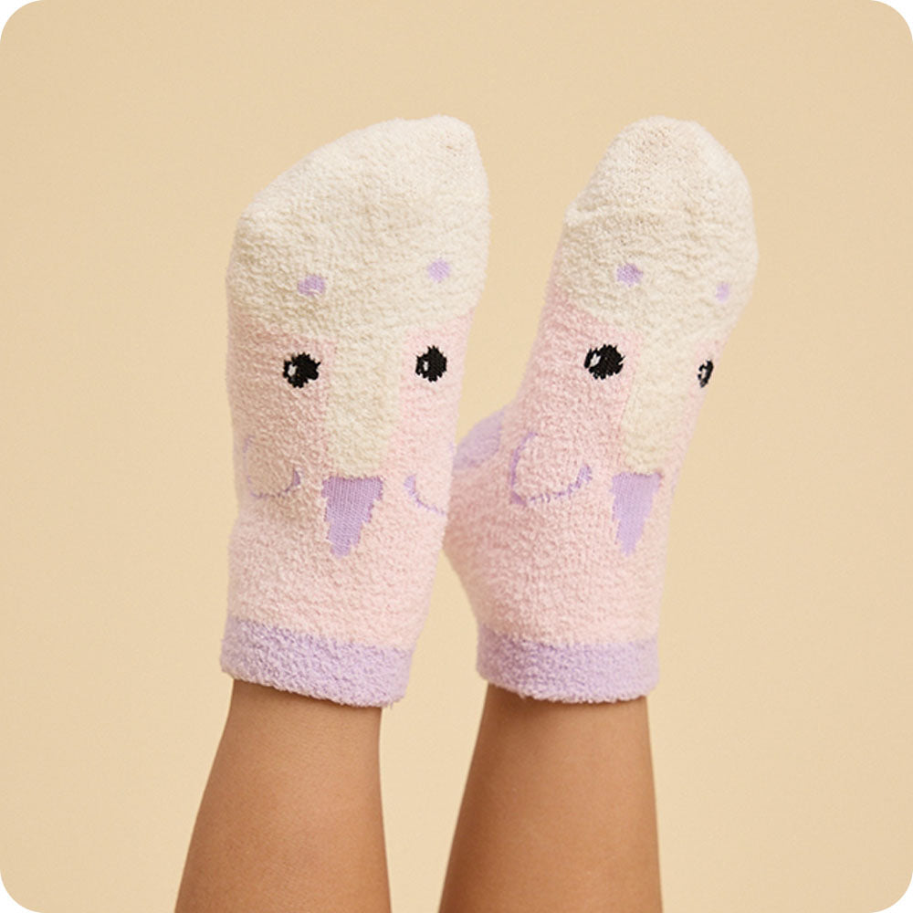 Image 107: small unicorn socks on kids feet