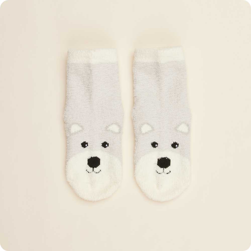 Image 118: Marshmallow Bear Crew Socks - Warmies USA