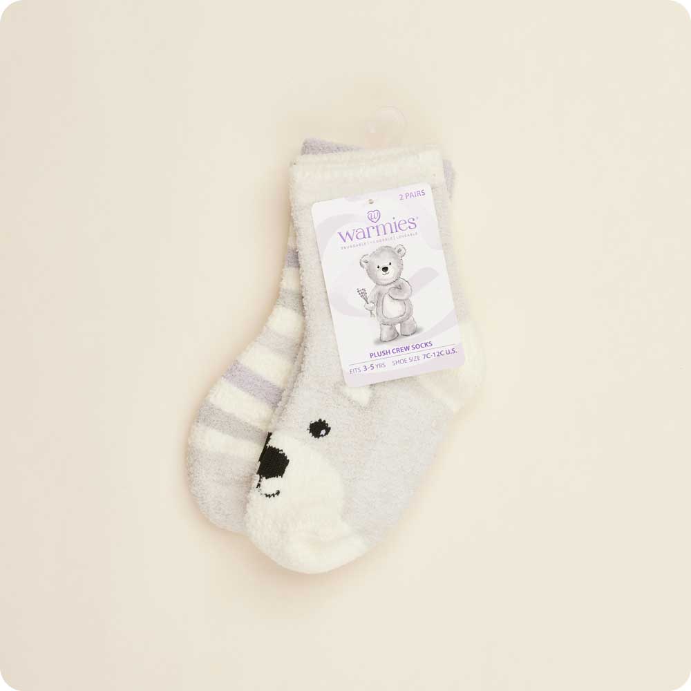 Image 120: Marshmallow Bear Crew Socks - Warmies USA