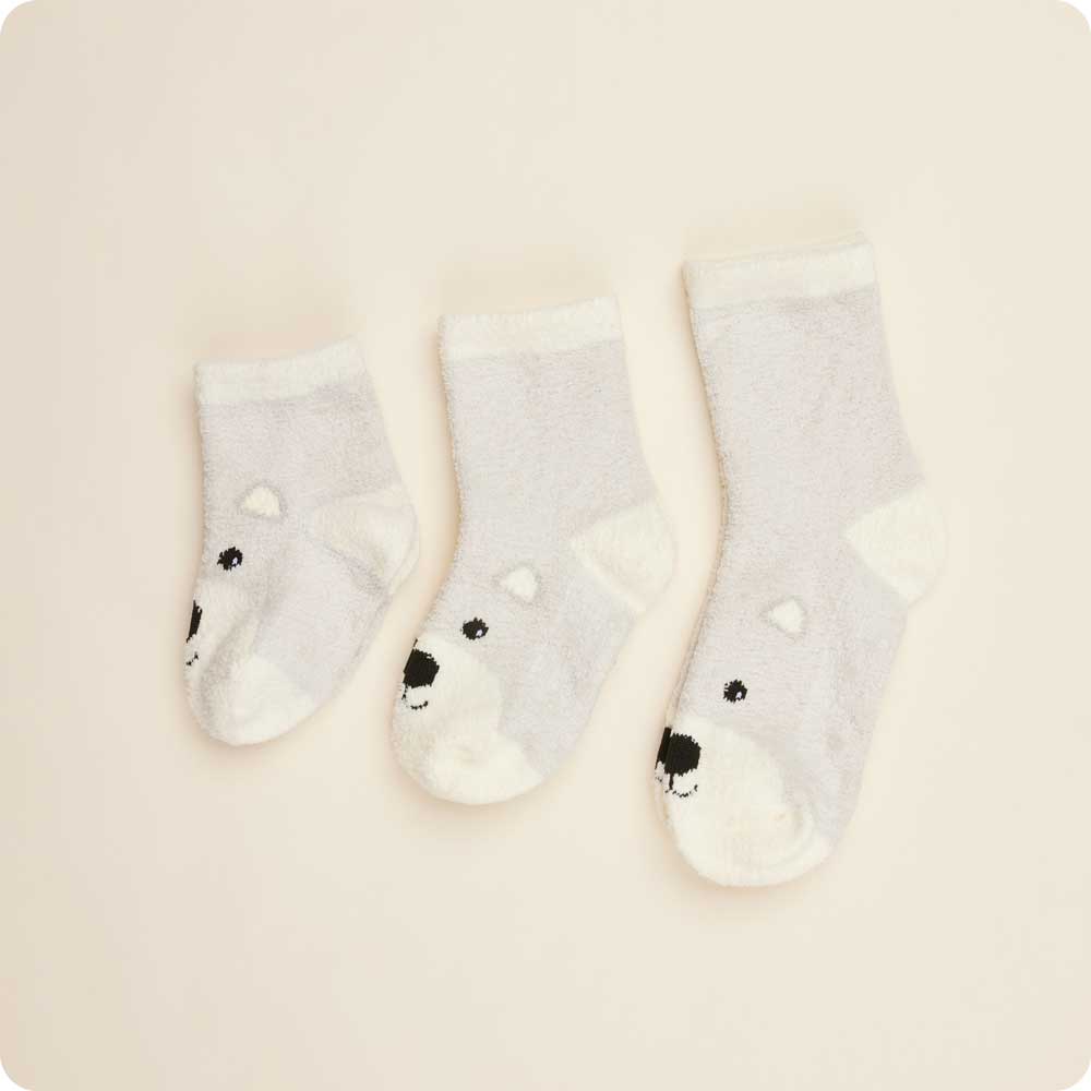 Image 113: Marshmallow Bear Crew Socks - Warmies USA