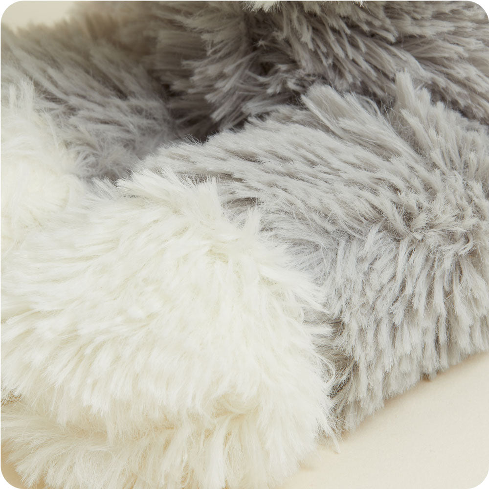 Image 100: Soft Warm Weighted Laying Down Gray Cat Plush Warmies