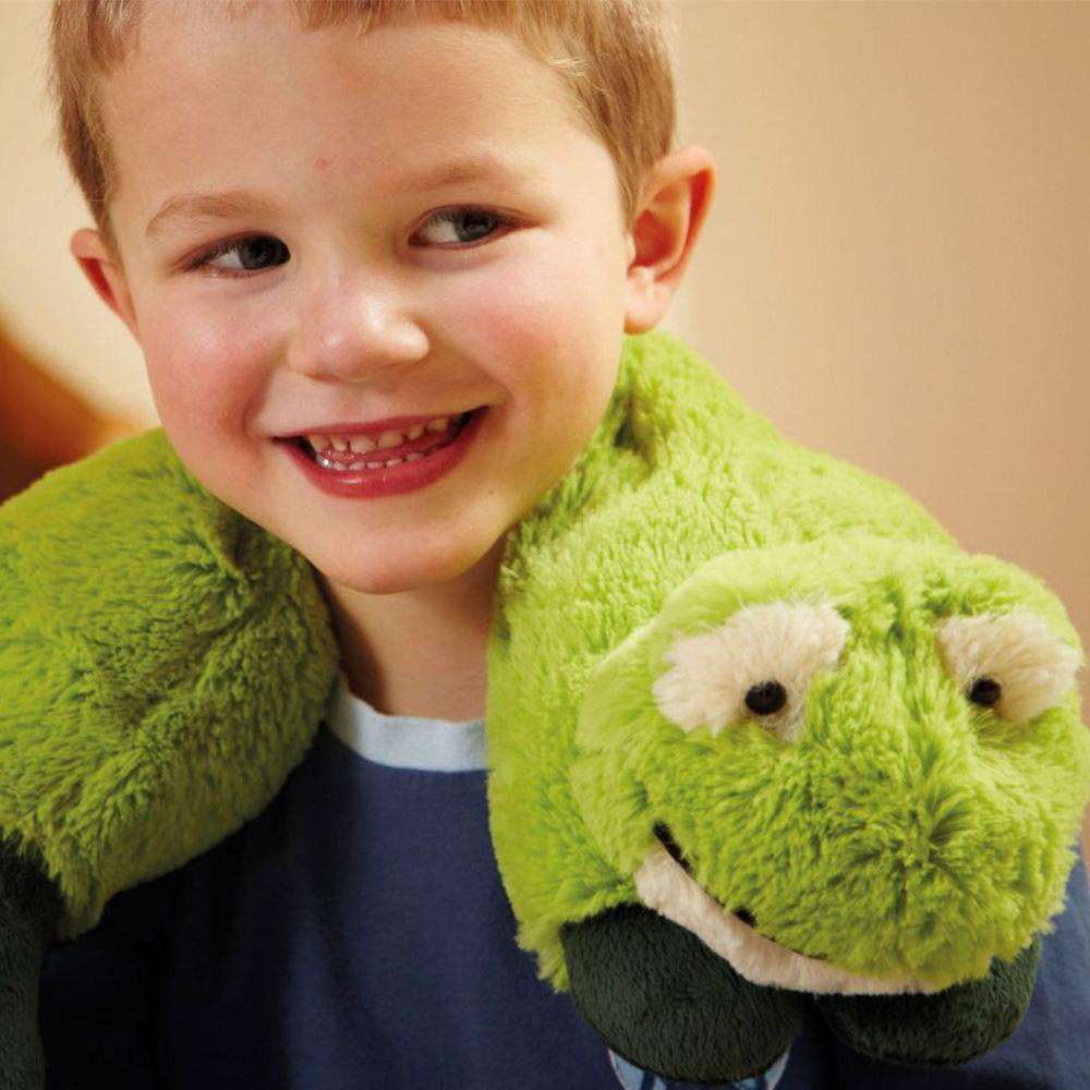 Image 95: Little boy wearing Cozy Soft Microwavable Frog Wrap