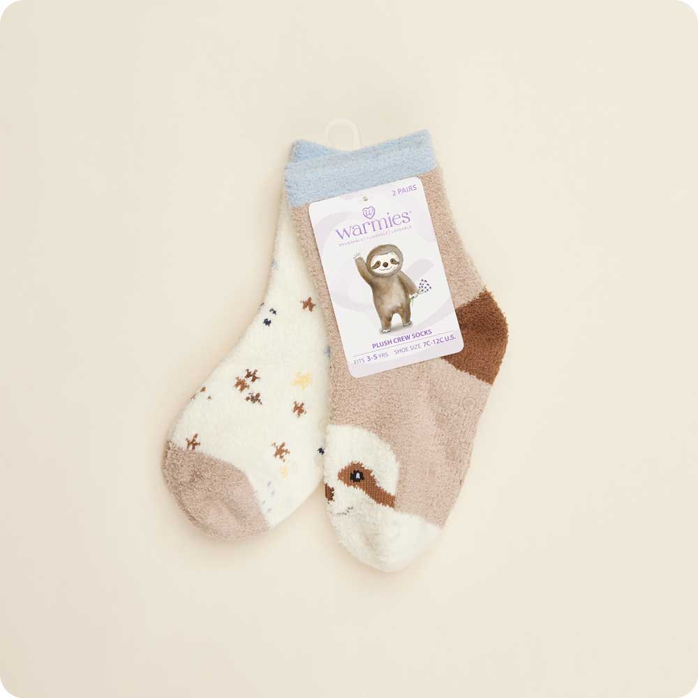 Image 114: Microwavable Sloth Crew Socks - Warmies USA