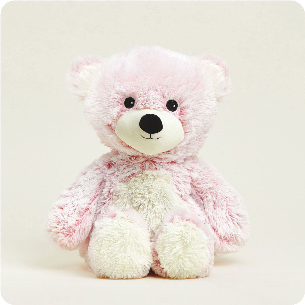 Image 97: Microwavable Pink Marshmallow Bear Stuffed Animal Warmies