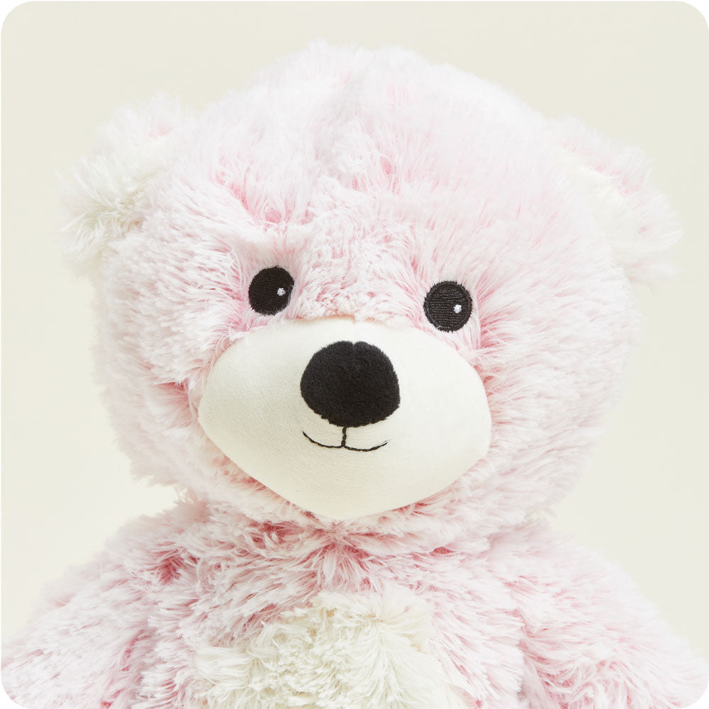 Image 100: Pink Marshmallow Bear Stuffed Animal Warmies