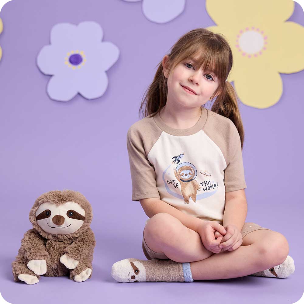 Image 87: Warmies Sloth Shortie Pajamas | Soft and Warm