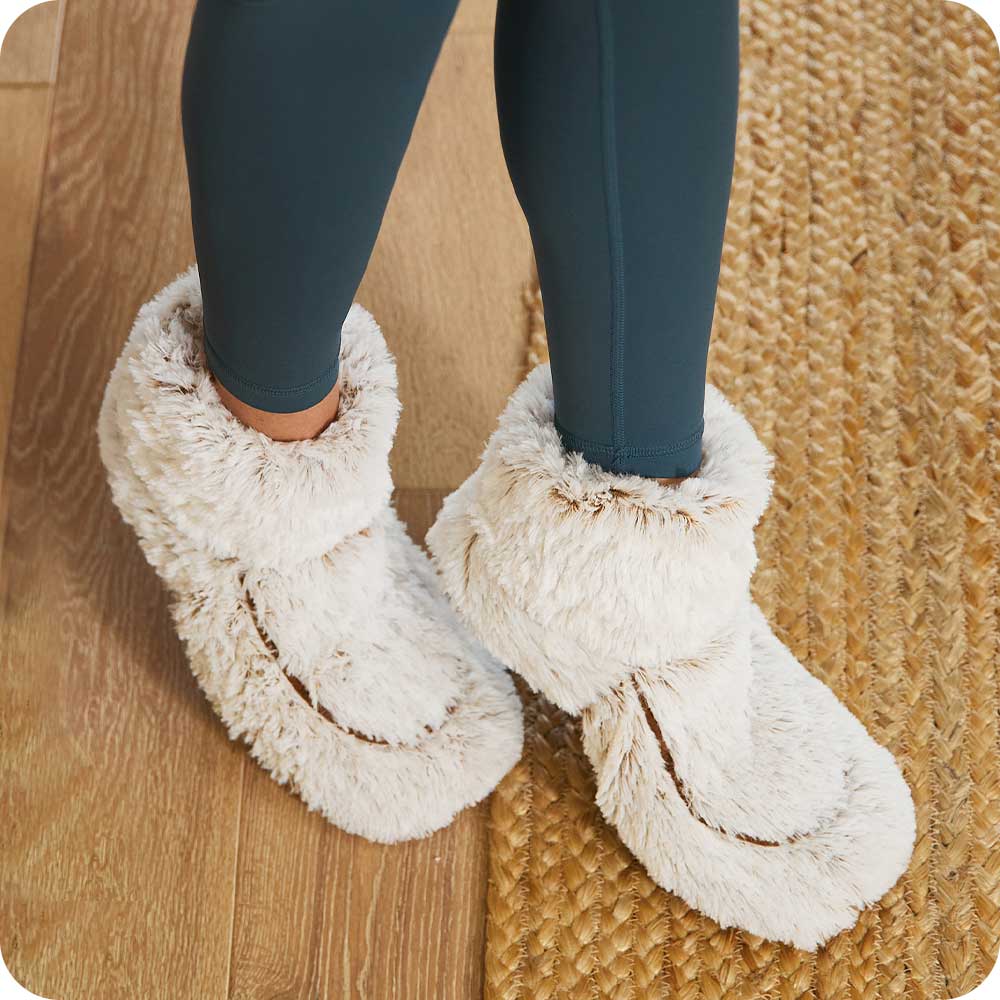 Image 94: Brown Warmies Boots by Warmies USA: Pamper your feet with warmth.