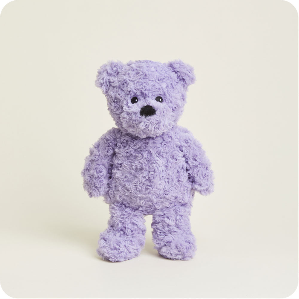 Image 105: Soft Warm Weighted Purple Curly Bear Plush Warmies